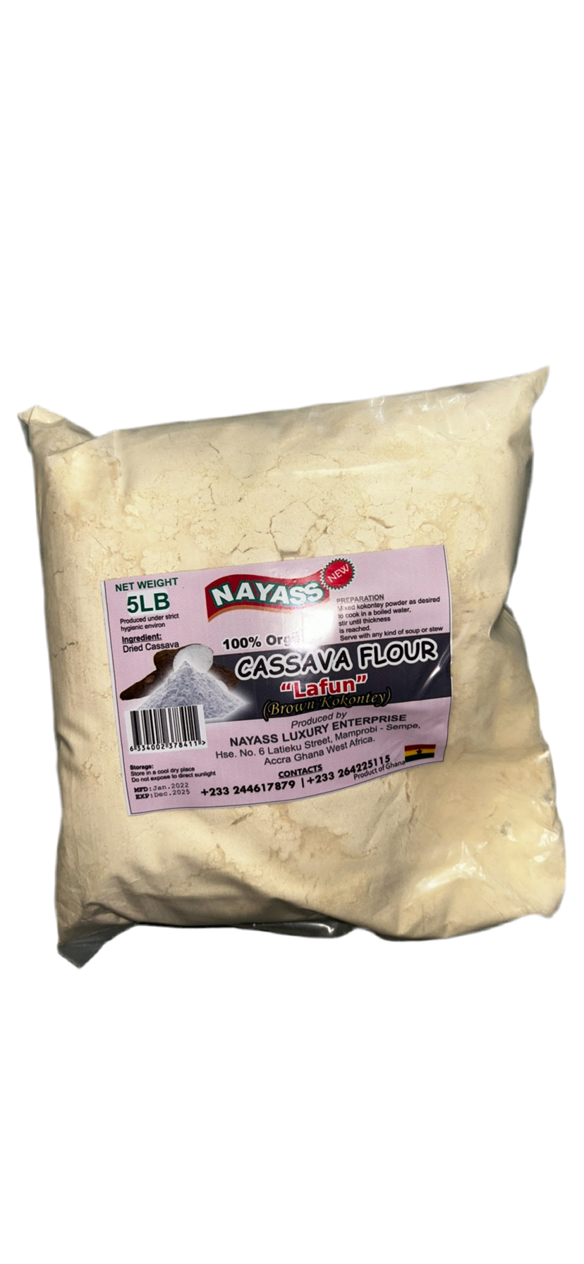100% original cassava flour.